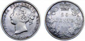 Canada Confederation Victoria 20 Cents 1858 Silver 4.51g KM# 4