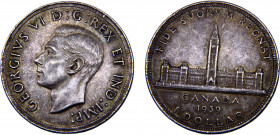 Canada Commonwealth George VI 1 Dollar 1939 Ottawa mint Visit of His Majesty King George VI and future Majesty Queen Elizabeth II to Ottawa Silver 23....