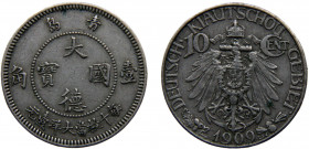 China German colony Kiau Chau Wilhelm II 10 Cents / 1 Jiao 1909 Berlin mint Copper-nickel 3.93g KM# 2