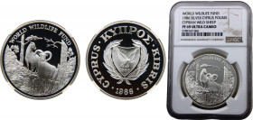 Cyprus Republic 1 Pound 1986 NGC PF69 World Wildlife Fund Silver 28.28g KM# 59a