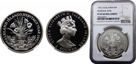 Falkland Islands Elizabeth II 2 Pounds 1992 (Mintage 7500) Top Pop NGC PF69 Heritage Year Silver 28.28g KM# 35a