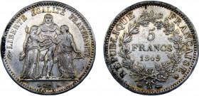 France Second Republic 5 Francs 1849 A Paris mint Hercule Silver 24.85g KM# 756.1