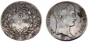 France First Empire Napoleon I 5 Francs AN 13(1804) M Toulouse mint Silver 24.57g KM# 662.10