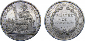 French Indochina French colony 1 Piastre 1900 A Paris mint Third Republic Silver 26.89g KM#5a.1