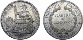 French Indochina French colony 1 Piastre 1908 A Paris mint Third Republic Silver 26.8g KM#5a.1