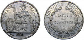 French Indochina French colony 1 Piastre 1926 A Paris mint Third Republic, Cleaned Silver 27.03g KM#5a.1