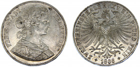 Germany States Free imperial city of Frankfurt 2 Vereinsthaler 1866 Silver 37.02g KM# 365