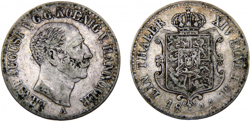 Germany States Kingdom of Hannover Ernst August 1 Thaler 1844 A Silver 21.96g KM...