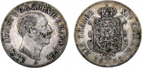 Germany States Kingdom of Hannover Ernst August 1 Thaler 1844 A Silver 21.96g KM#197.1