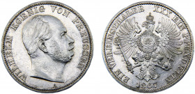 Germany States Kingdom of Prussia Wilhelm I 1 Vereinsthaler 1867 A Berlin mint Silver 18.52g KM# 494