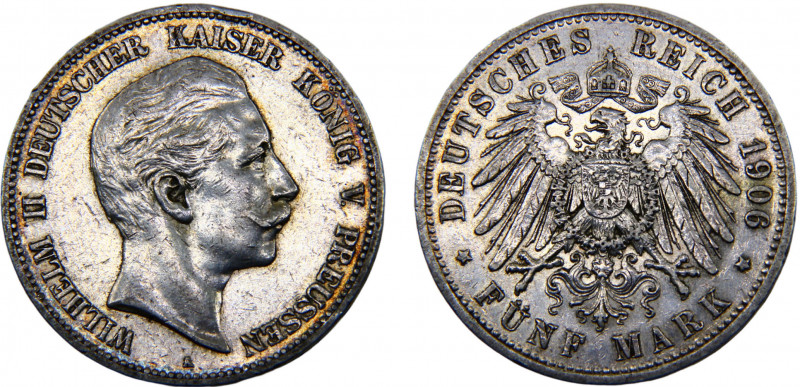 Germany Second Empire Kingdom of Prussia Wilhelm II 5 Mark 1906 A Berlin mint Si...