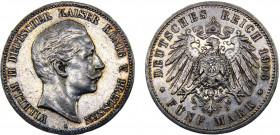 Germany Second Empire Kingdom of Prussia Wilhelm II 5 Mark 1906 A Berlin mint Silver 27.76g KM# 523