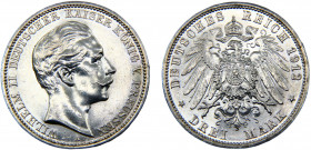 Germany Second Empire Kingdom of Prussia Wilhelm II 3 Mark 1912 A Berlin mint Silver 16.67g KM# 527