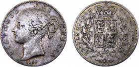 Great Britain United Kingdom Victoria 1 Crown 1847 Silver 27.93g KM# 741