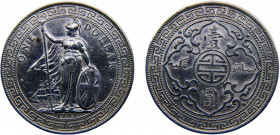Great Britain United Kingdom Edward VII 1 Dollar 1909 B Bombay mint British Trade Dollar Silver 26.84g KM# T5