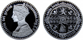 Great Britain United Kingdom "Victoria" medal ND Morden restrikes, "Gothic type,1 Crown" Silver 20g