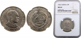 Guinea Republic 25 Francs Guinéens 1962 NGC MS64 Copper-nickel 9g KM# 7