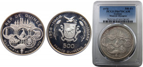 Guinea Republic 500 Francs Guinéens 1970 (Mintage 1900) Top Pop PCGS PR67 Munich Olympics Rare Silver 29.08g KM# 15