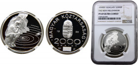 Hungary Republic 2000 Forint 1999 BP (Mintage 5000) Top Pop NGC PF69 Millennium Silver 20g KM# 743