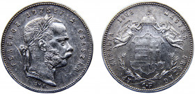 Hungary Austro-Hungarian Empire Franz Joseph I 1 Forint 1868 GY F Karlsburg mint Cleaned Silver 12.34g KM#449.2