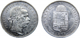 Hungary Austro-Hungarian Empire Franz Joseph I 1 Forint 1879 KB Kremnica mint Silver 12.34g KM#453.1