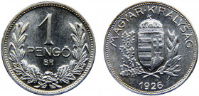 Hungary Kingdom Miklós Horthy 1 Pengő 1926 BP Budapest mint Silver 5.02g KM# 510