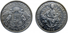 Hungary Kingdom Miklós Horthy 2 Pengő 1932 BP Budapest mint Silver 10.05g KM# 511
