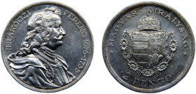 Hungary Kingdom Miklós Horthy 2 Pengő 1935 BP Budapest mint 200th Anniversary of the Death of Rakoczi Silver 10g KM# 514