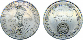 Hungary People's Republic 100 Forint 1970 BP Budapest mint(Mintage 20000) 25th Anniversary of Liberation from the Nazis Silver 22.29g KM# 593