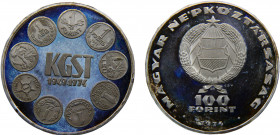 Hungary People's Republic 100 Forint 1974 BP Budapest mint(Mintage 5000) 25th Anniversary of the Establishment of the COMECON Silver 21.96g KM# 602