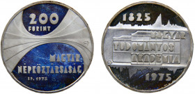 Hungary People's Republic 200 Forint 1975 BP Budapest mint(Mintage 10000) 150th Anniversary of the Hungarian Academy of Science Silver 28.14g KM# 605