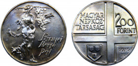 Hungary People's Republic 200 Forint 1976 BP Budapest mint(Mintage 25000) Painter Series, Pal Szinyei Merse Silver 28.13g KM# 608