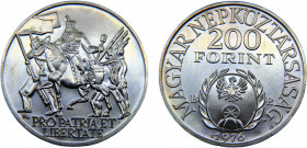 Hungary People's Republic 200 Forint 1976 BP Budapest mint(Mintage 25000) 300th Anniversary, Birth of II. Ferenc Rákóczi Silver 28.02g KM# 606