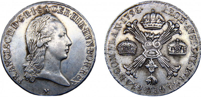 Italy States Duchy of Milan Franz II 1 Crocione 1796 M Milan mint Silver 29.45g ...