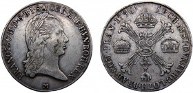 Italy States Duchy of Milan Franz II 1 Crocione 1796 M Milan mint Silver 29.42g KM# 239