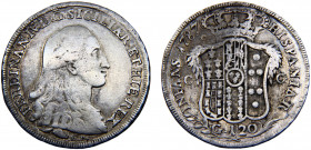 Italy States Kingdom of Naples Ferdinando IV 120 Grana 1787 DP/C, C-C Silver 27.01g KM# 198