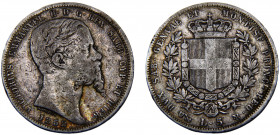 Italy States Kingdom of Sardinia Vittorio Emmanuel II 5 Lire 1852 P Silver 24.51g KM#144.2