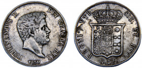 Italy States Kingdom of the Two Sicilies Ferdinando II 120 Grana 1850 3rd portrait Silver 27.52g KM# 346