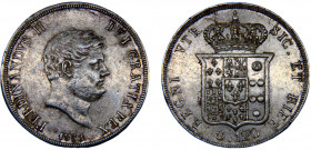 Italy States Kingdom of the Two Sicilies Ferdinando II 120 Grana 1853 4th portrait Silver 27.5g KM# 370