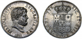 Italy States Kingdom of the Two Sicilies Ferdinando II 120 Grana 1855 4th portrait Silver 27.51g KM# 370