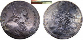 Italy States Papal States Benedict XIV 1 Scudo 1753//XIV Edge Mount Removed Silver 26g KM# 1180
