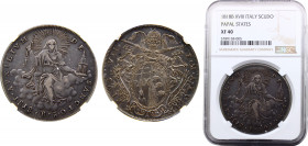 Italy States Papal States Pio VII 1 Scudo 1818 //XVIII B NGC XF40 Silver KM# 1275