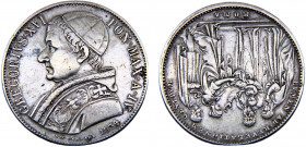 Italy States Papal States Gregory XVI 1 Scudo 1834//IV R (Mintage 72100) "LVMEN AD REVELATIONEM GENTIVM", Reverse Returned 180° Silver 26.36g KM# 1315...