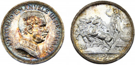 Italy Kingdom Vittorio Emanuele III 2 Lire 1916 R Rome mint Silver 10g KM# 55