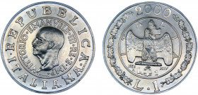 Italy Republic 1 Lira 2000 R Rome mint(Mintage 30000) History of the Lira, 1936 Lira Silver 22.03g KM# 207