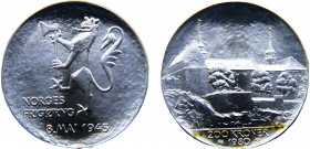 Norway Kingdom Olav V 200 Kroner 1980 35th Anniversary of Liberation Silver 26.88g KM# 425