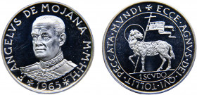 Order of Malta Angelo de Mojana di Cologna 1 Scudo 1965 Rome mint(Mintage 3000) Silver 12.05g X# 13