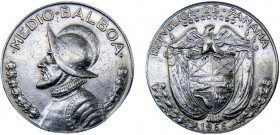 Panama Republic 1/2 Balboa 1966 Ottawa mint Silver 11.47g KM# 12a