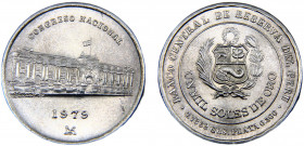 Peru Republic 1000 Soles de Oro 1979 LIMA Lima mint National Congress Silver 15.44g KM# 275