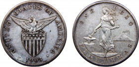 Philippines Insular Government 1 Peso 1903 Philadelphia mint U.S. Administration Silver 26.86g KM# 168